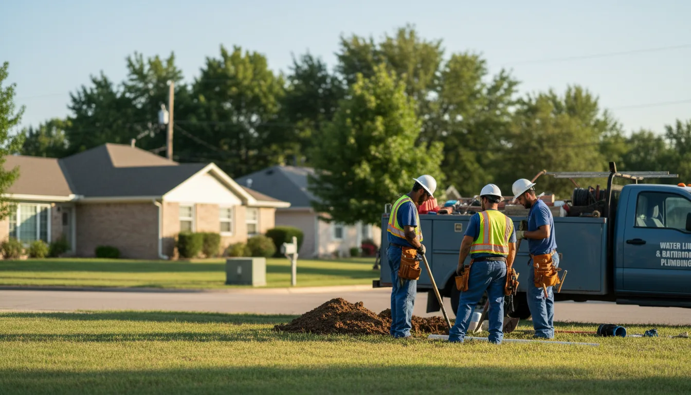 Residential water line and bathroom plumbing service in Sherman, TX